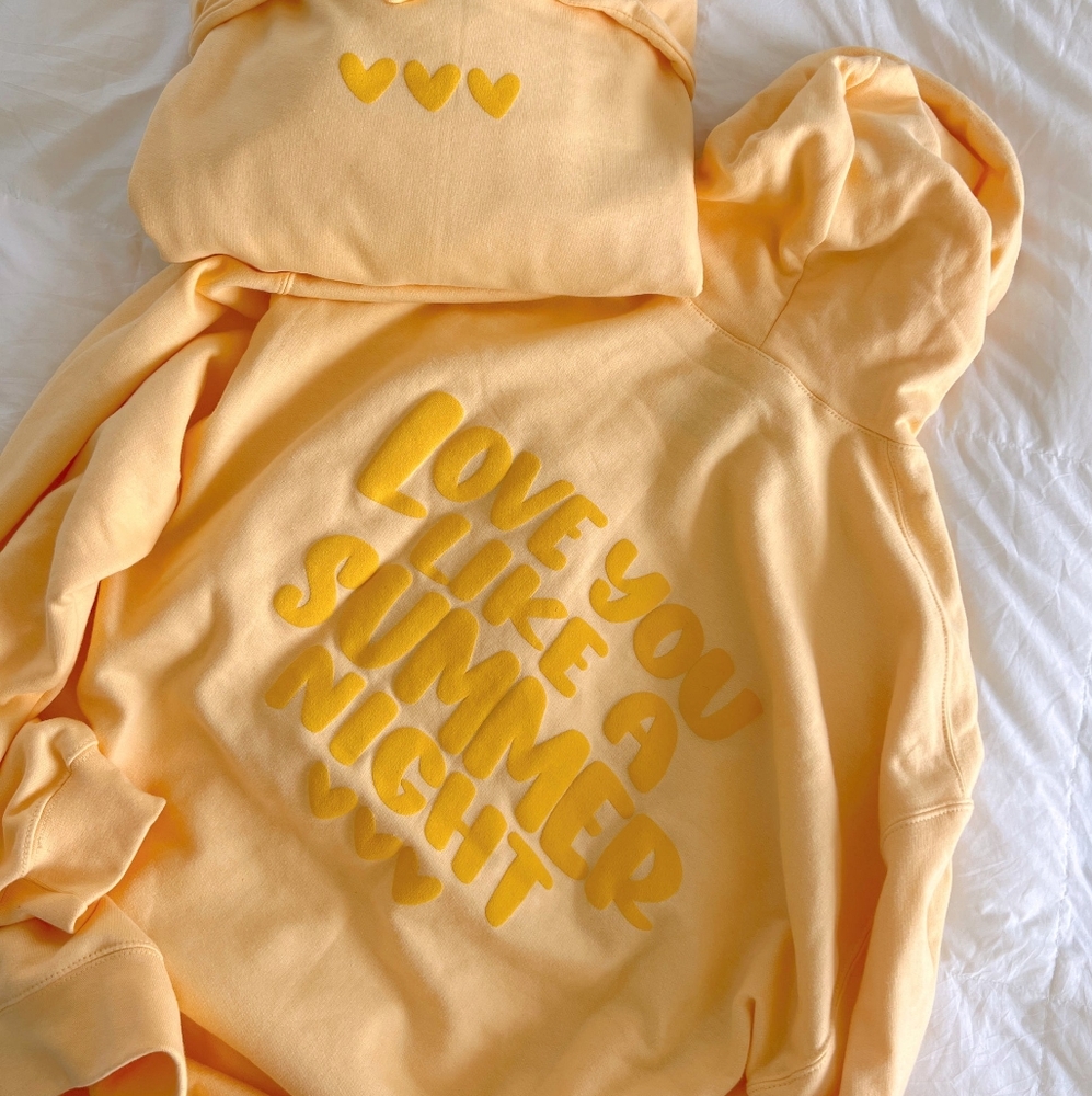 Love You Like A Summer Night Blue Horizon Co Yellow Hoodie 3X